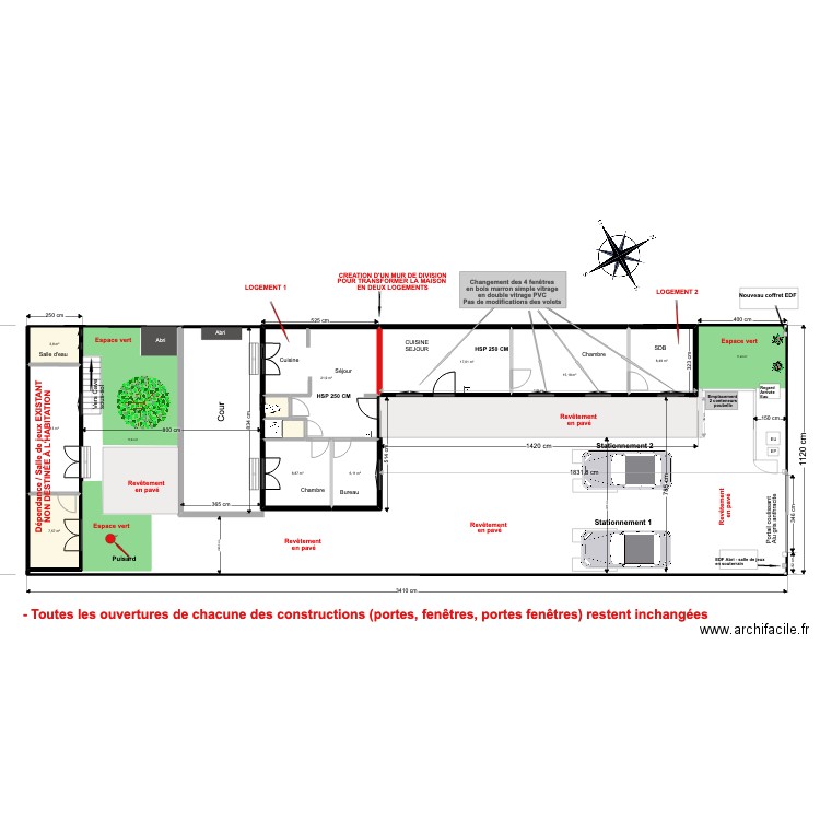 MASSE PROJET JULES FERRY 16 08 2022 . Plan de 11 pièces et 105 m2