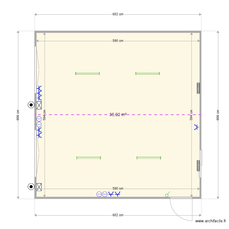 2 64019 2 64022. Plan de 1 pièce et 35 m2