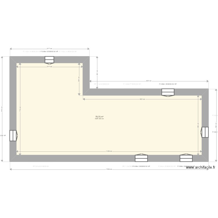 Peres. Plan de 2 pièces et 159 m2