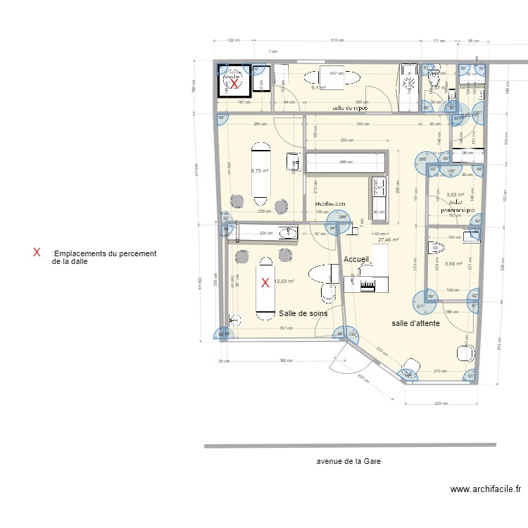 projet 4. Plan de 8 pièces et 68 m2