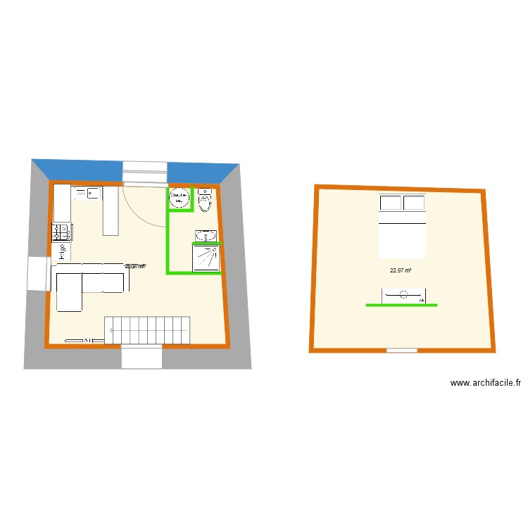 Appartement V1. Plan de 0 pièce et 0 m2