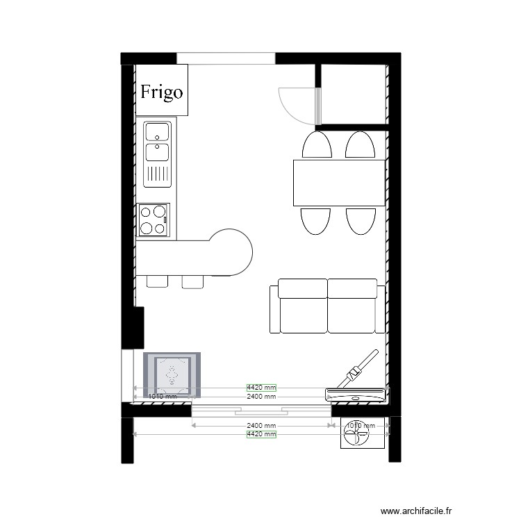 SALON - Plan dessiné par alcaponne13