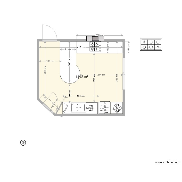 CUISINE DOMICILE. Plan de 0 pièce et 0 m2