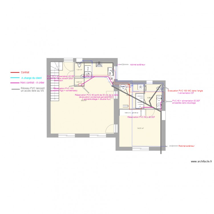 20172311 ARIOU rdc plomberie plan final . Plan de 0 pièce et 0 m2