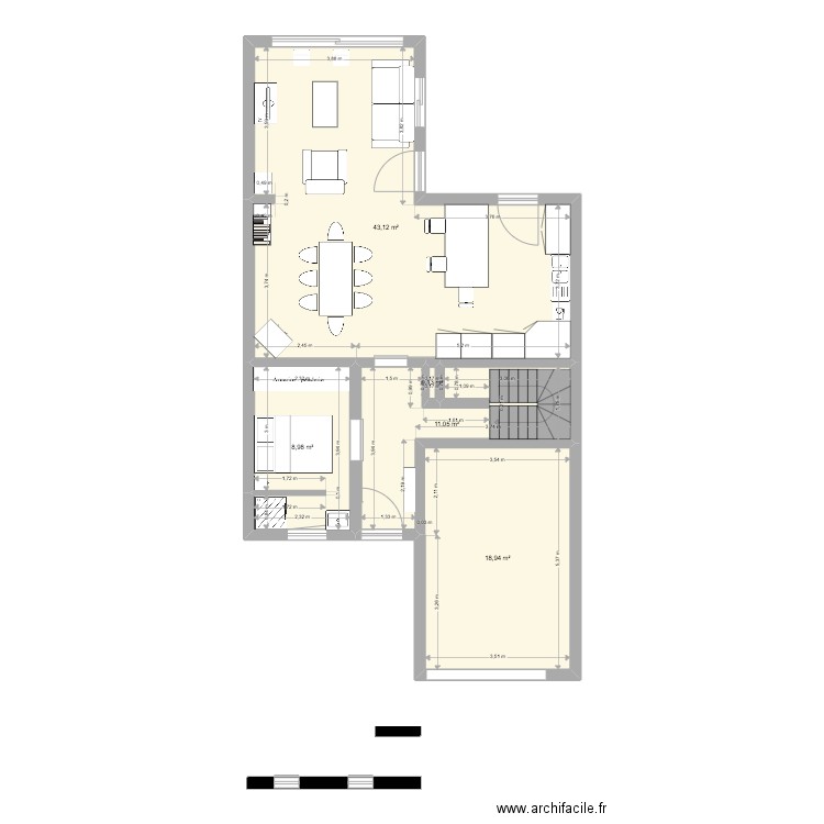 plan extension chambre. Plan de 5 pièces et 82 m2