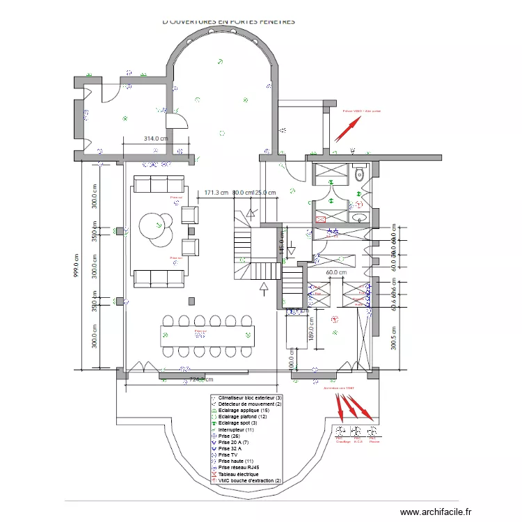 Plan electrique PONLOT RDC. Plan de 