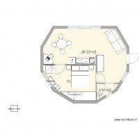 maison ronde 1chambre 50m2 pasfini