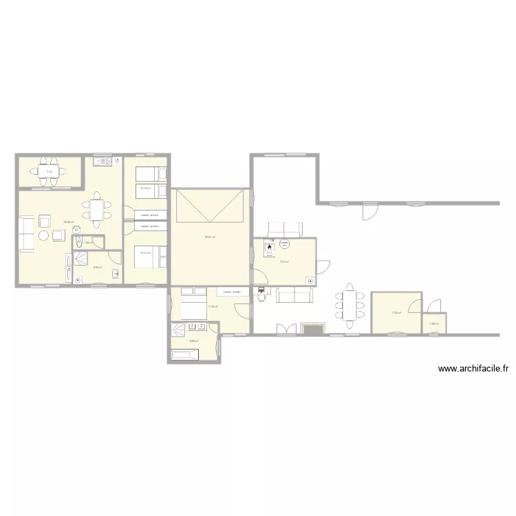 Plan construction gite 60m2 . Plan de 