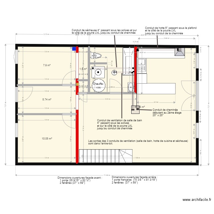 4771 Pontiac Escalier. Plan de 0 pièce et 0 m2