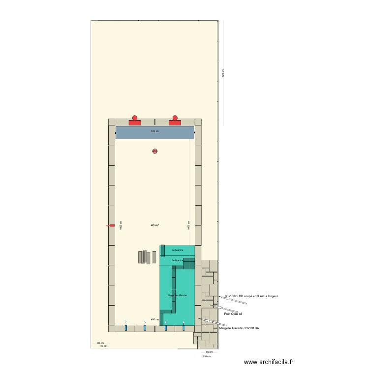 VANDENBROUCKE - STIENON - UCCLE. Plan de 1 pièce et 40 m2