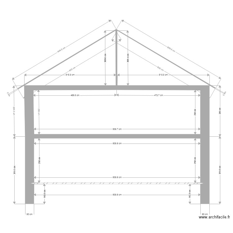 plan de coupe. Plan de 0 pièce et 0 m2