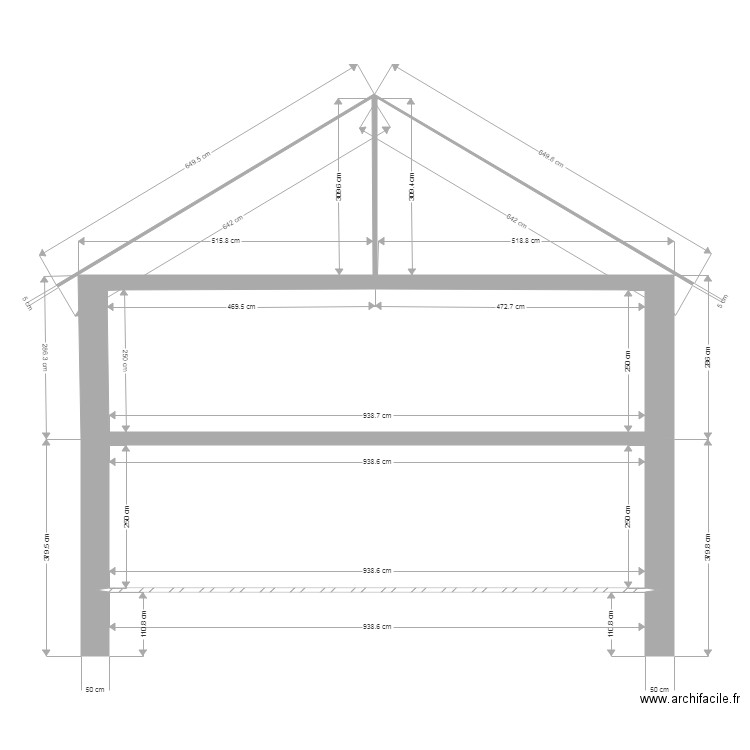 plan de coupe. Plan de 0 pièce et 0 m2