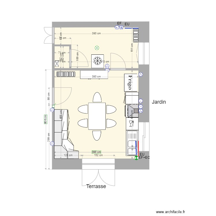 cuisine actuelle coulmiers. Plan de 3 pièces et 23 m2