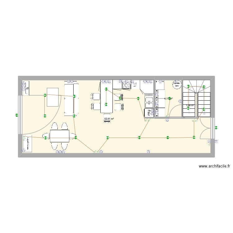 marie .1. Plan de 3 pièces et 58 m2