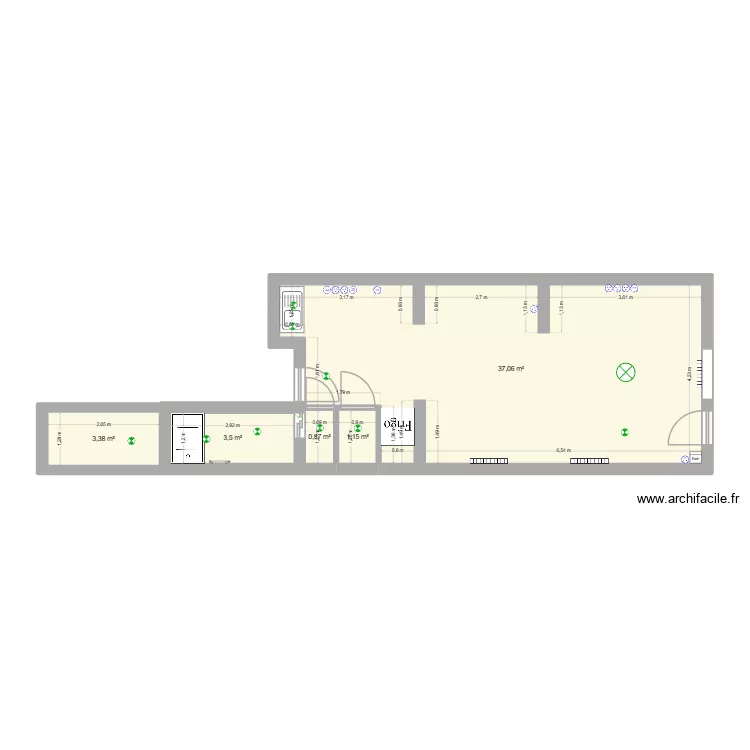 melina gohier. Plan de 5 Pièces et 46 m²