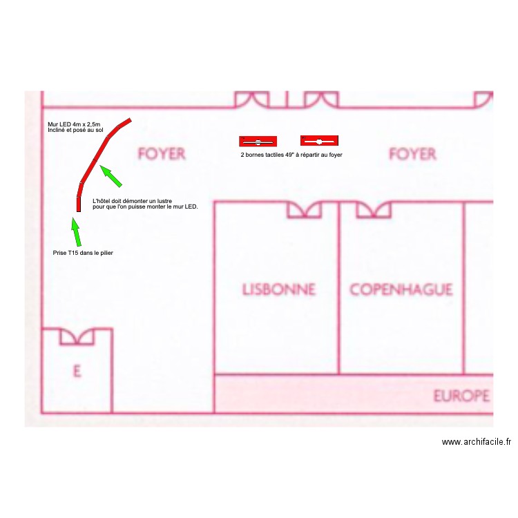 UER foyer Crowne Plaza. Plan de 0 pièce et 0 m2