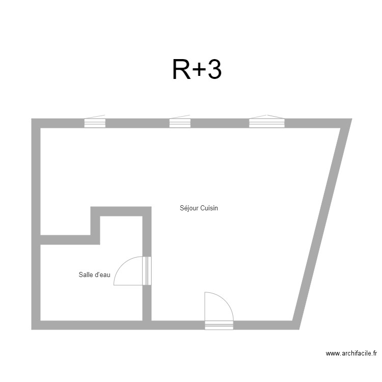 350600914. Plan de 2 pièces et 40 m2