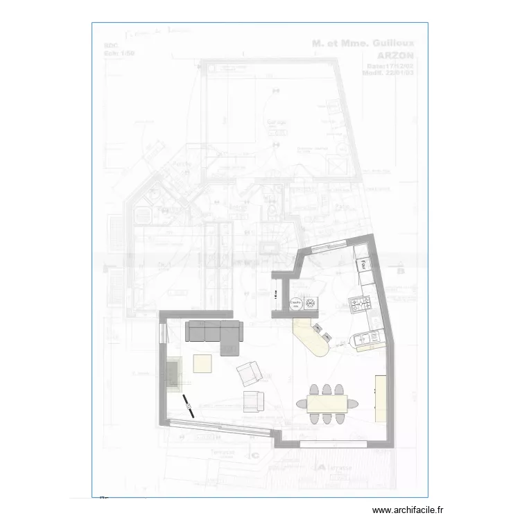 Arzon cuisine salon v0. Plan de 