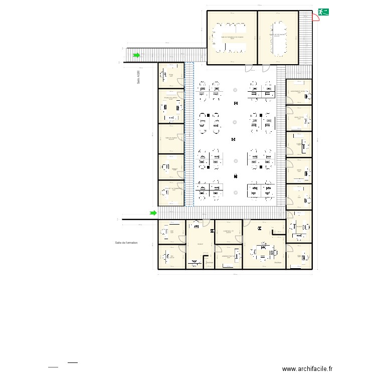 Open space V15. Plan de 20 pièces et 264 m2