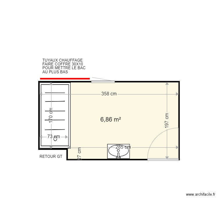 SZCZESNIAK M THERESE . Plan de 1 pièce et 7 m2