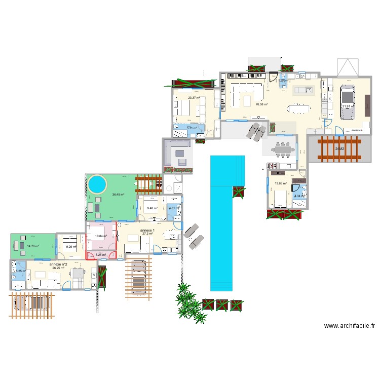 projet total. Plan de 0 pièce et 0 m2