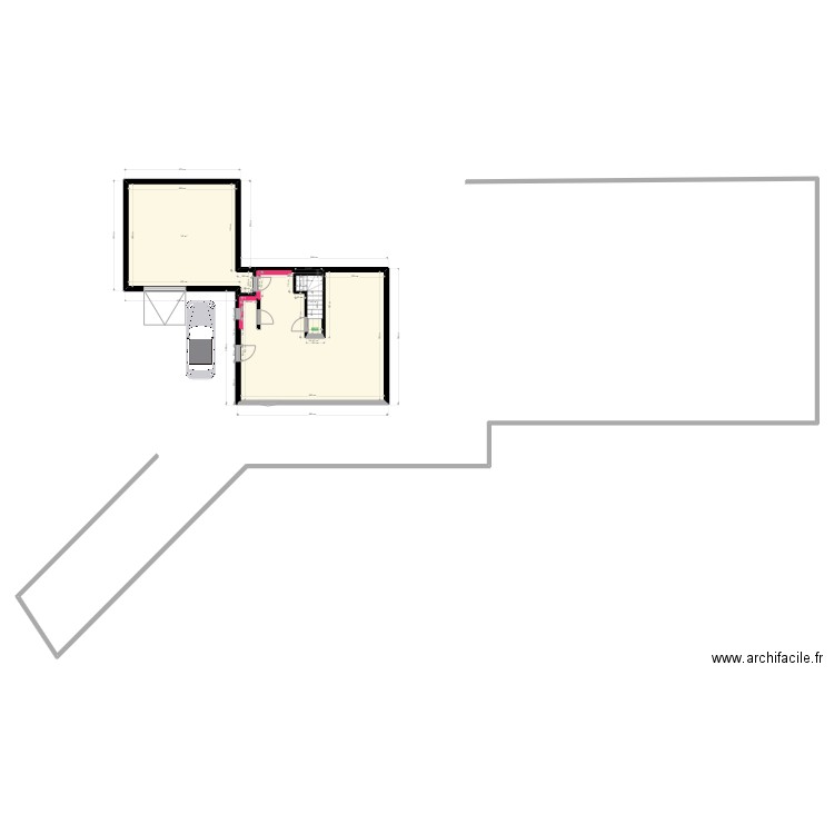 maison changee. Plan de 3 pièces et 99 m2