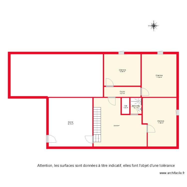 BI 1957 1ER ETAGE NON COTE. Plan de 0 pièce et 0 m2