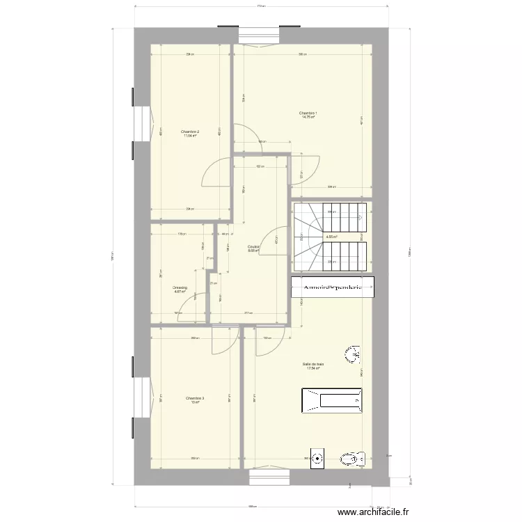 ferme 1er &eacute;tage. Plan de 