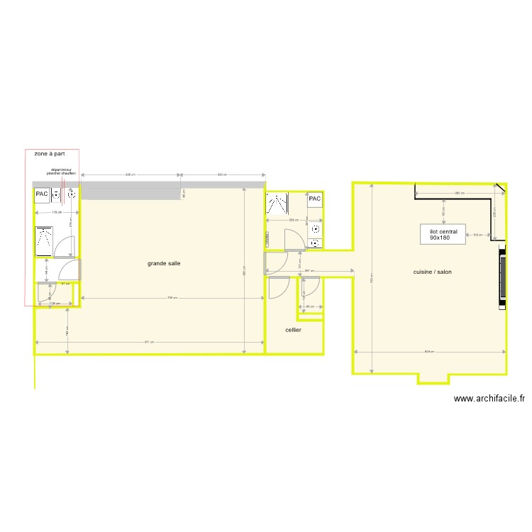 plan plancher chauffant rdc anconetti. Plan de 0 pièce et 0 m2