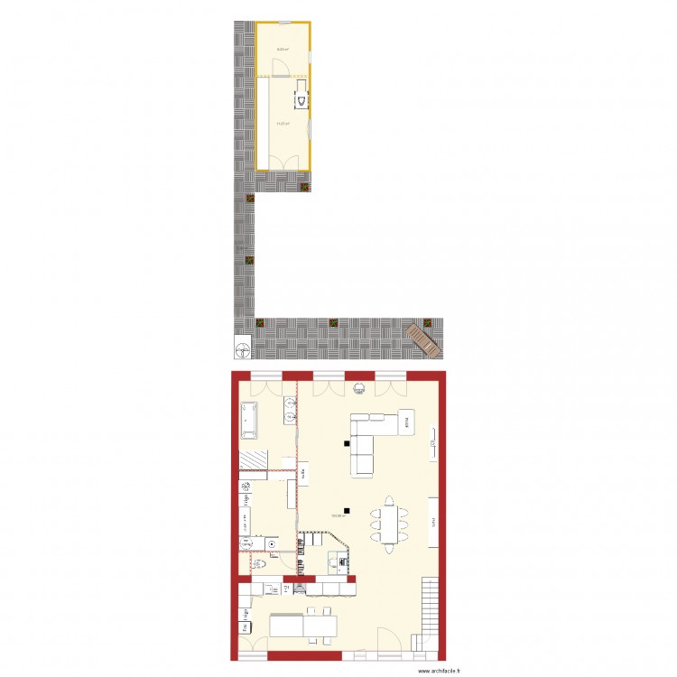 saultain rez de chausee nouvel agencement. Plan de 0 pièce et 0 m2