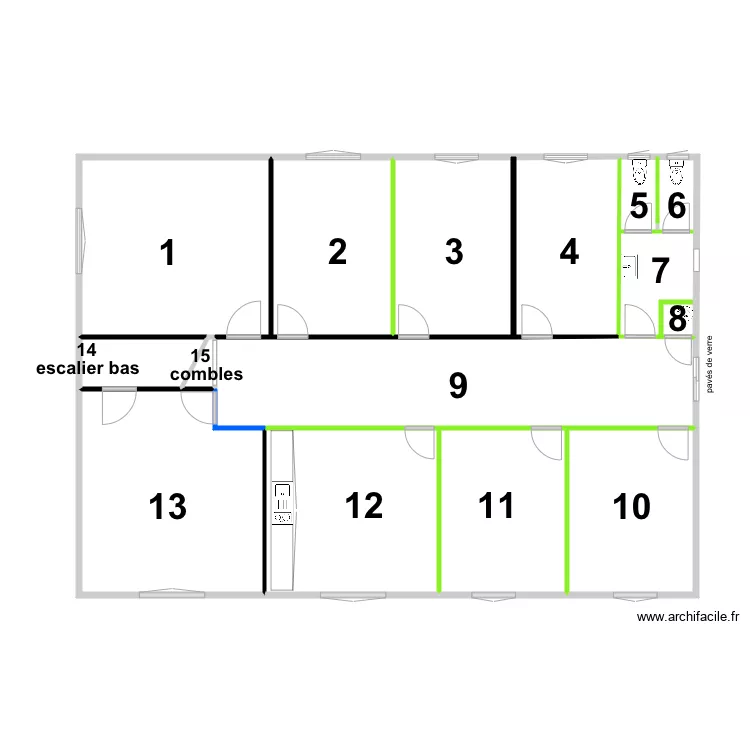 COTATION PIECES 1 ER ETAGE DE 01 novembre 2019. Plan de 