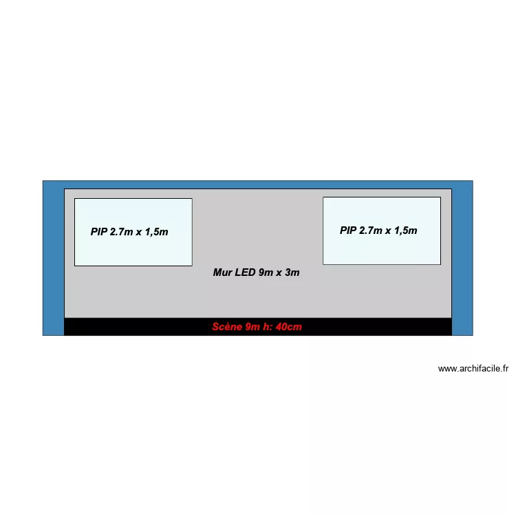 Mur LED Mandarin. Plan de 