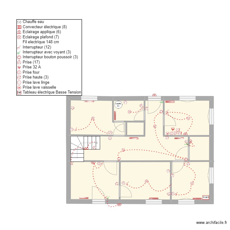 DELANNOY. Plan de 7 pièces et 49 m2