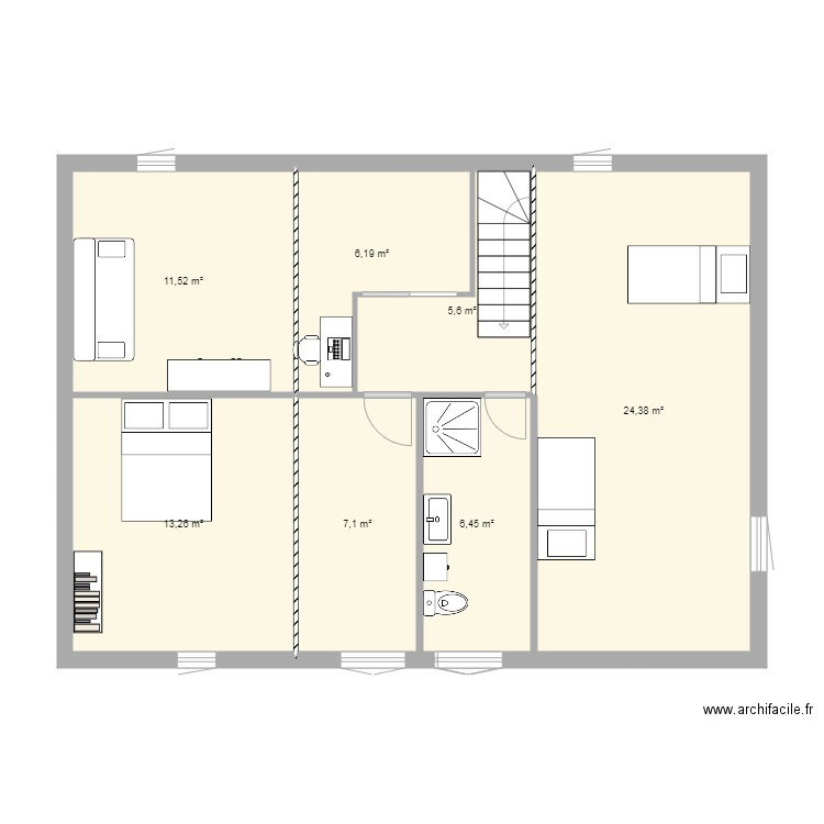 etage. Plan de 0 pièce et 0 m2