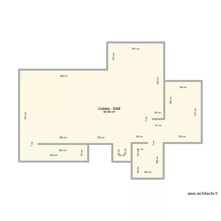 Laberthe - Cuisine. Plan de 