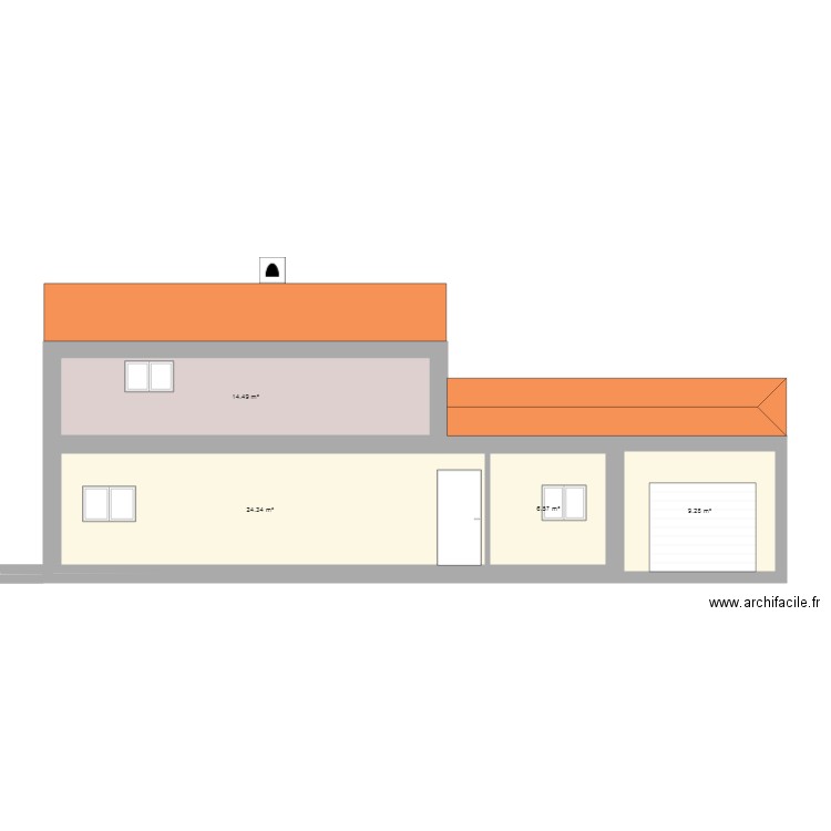 Façade avant. Plan de 0 pièce et 0 m2