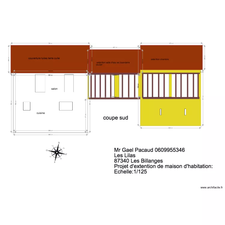 coupe sud maison extention 1. Plan de 
