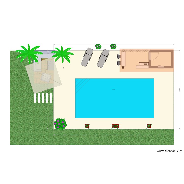 pool house. Plan de 0 pièce et 0 m2