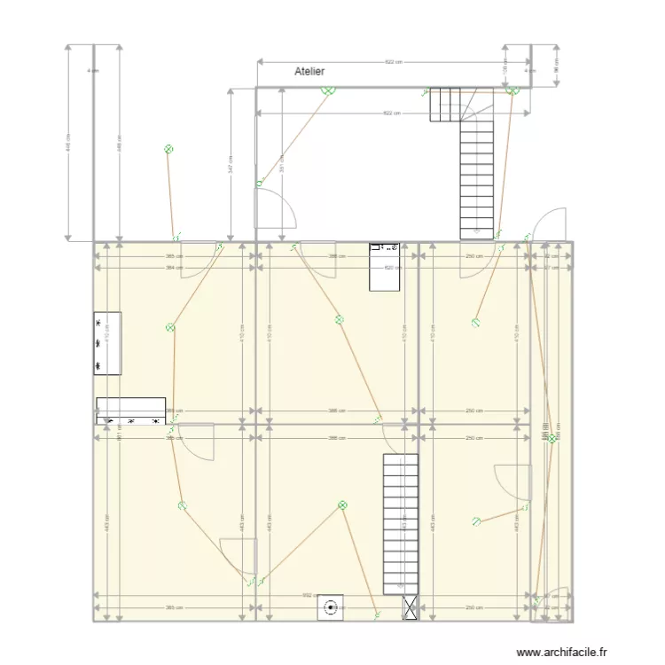 Plan caves pour &eacute;lectricit&eacute;. Plan de 