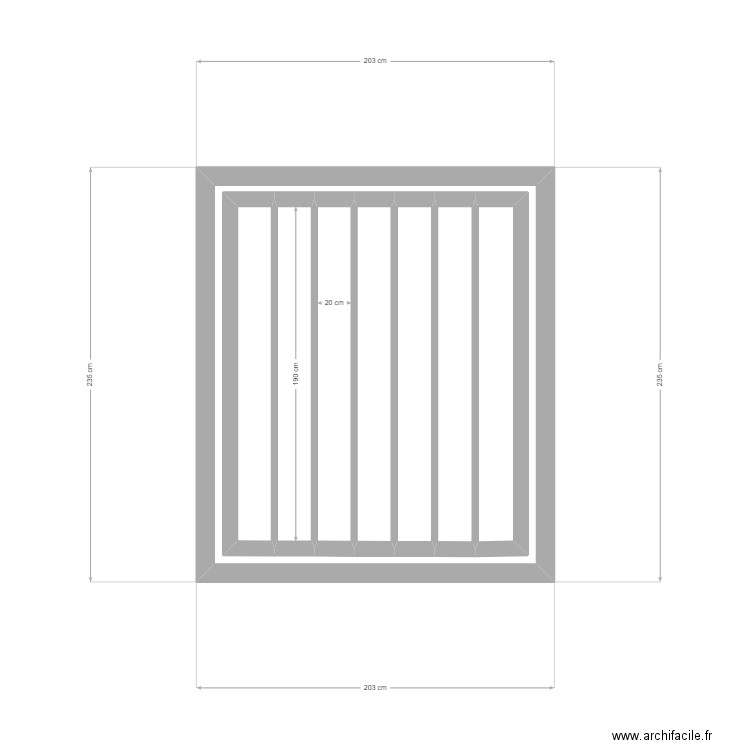 PORTIQUE PORTILLON FUMEUR. Plan de 8 pièces et 7 m2