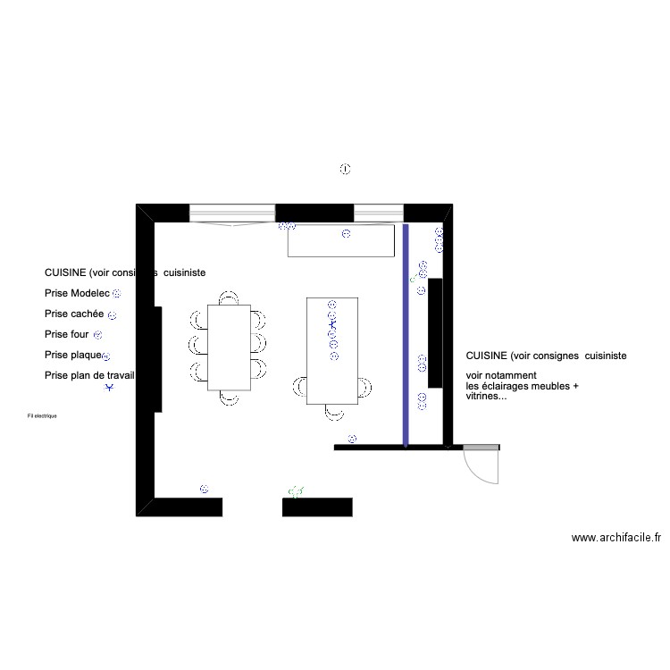 cuisine (prises). Plan de 0 pièce et 0 m2