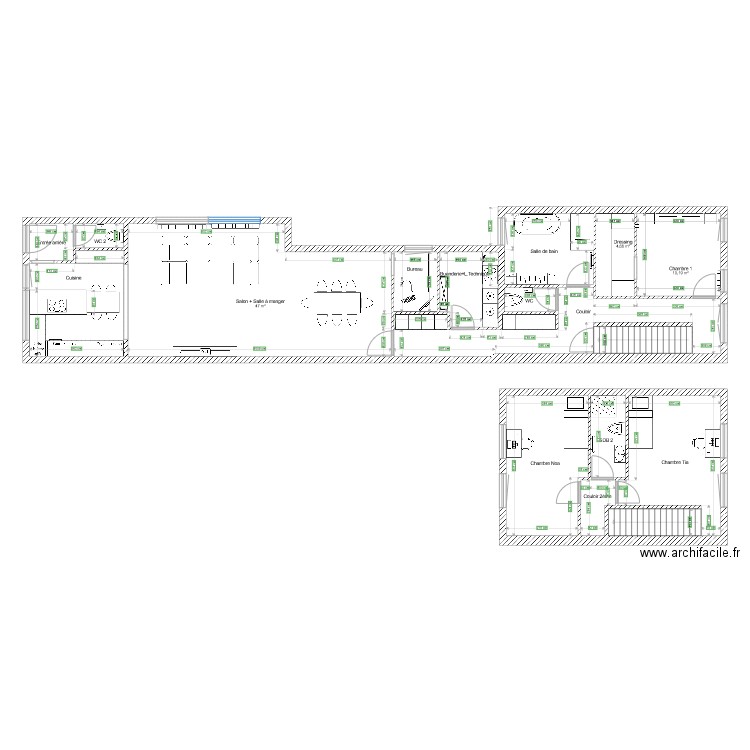 Plan côtes et mur. Plan de 0 pièce et 0 m2