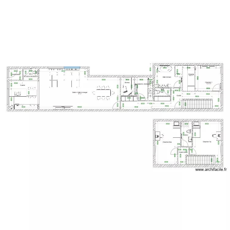 Plan c&ocirc;tes et mur. Plan de 