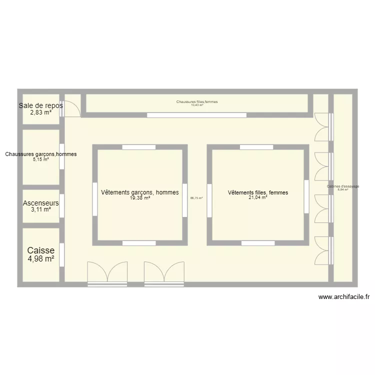 Plan magasin . Plan de 