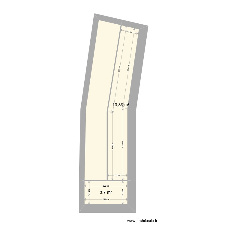 P1 SAN JUAN . Plan de 3 pièces et 27 m2