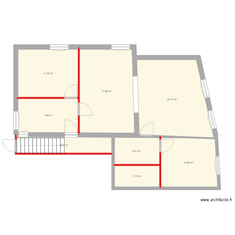 Paln étage initial1. Plan de 0 pièce et 0 m2