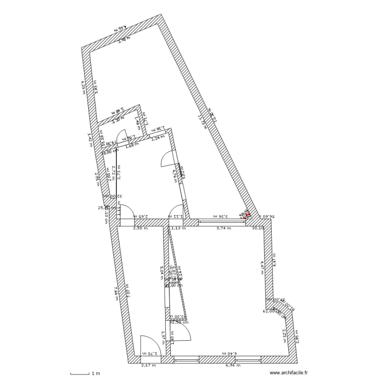 entree salon cuisine sdb et cours. Plan de 