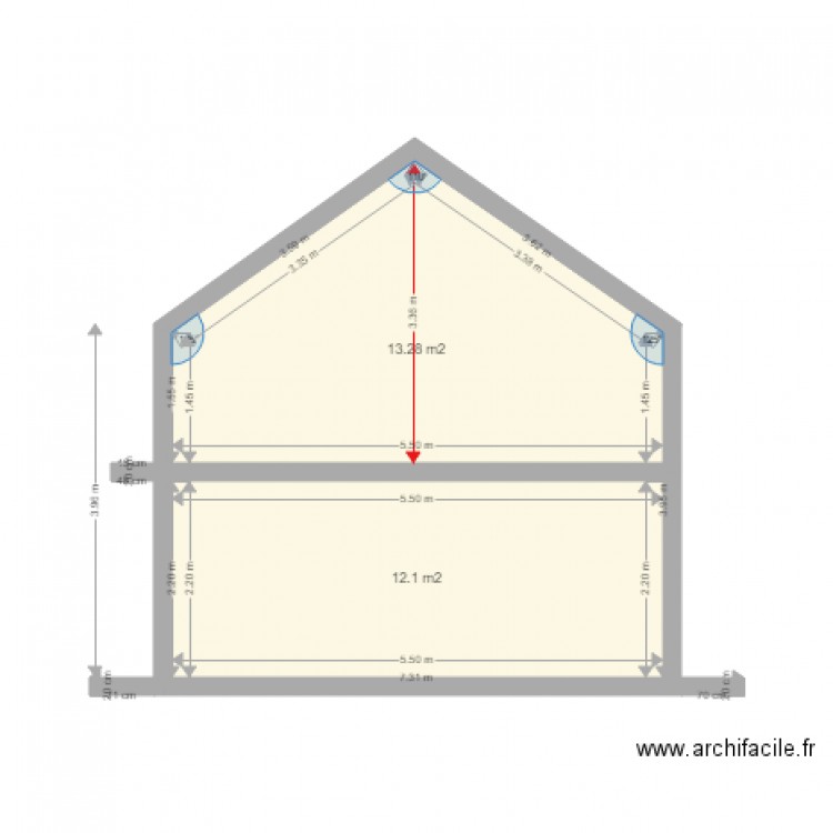 extension. Plan de 0 pièce et 0 m2