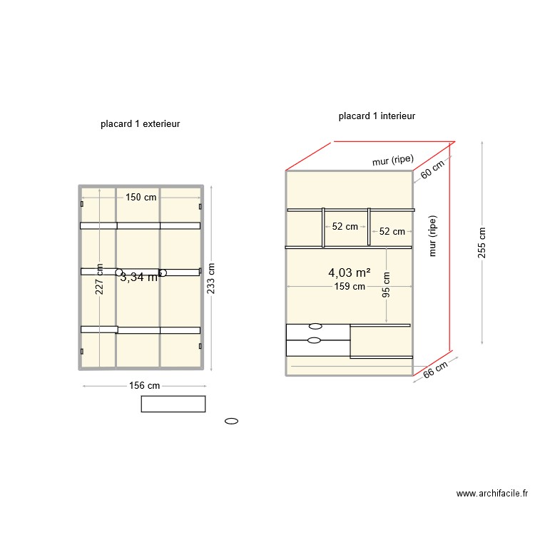 placar1. Plan de 2 pièces et 7 m2