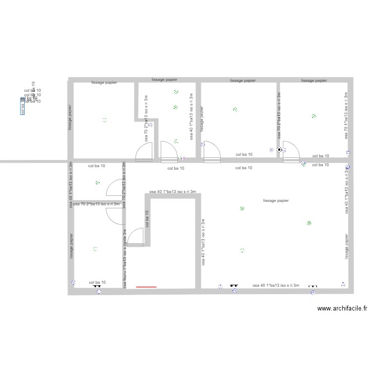 RDC placo 2. Plan de 0 pièce et 0 m2